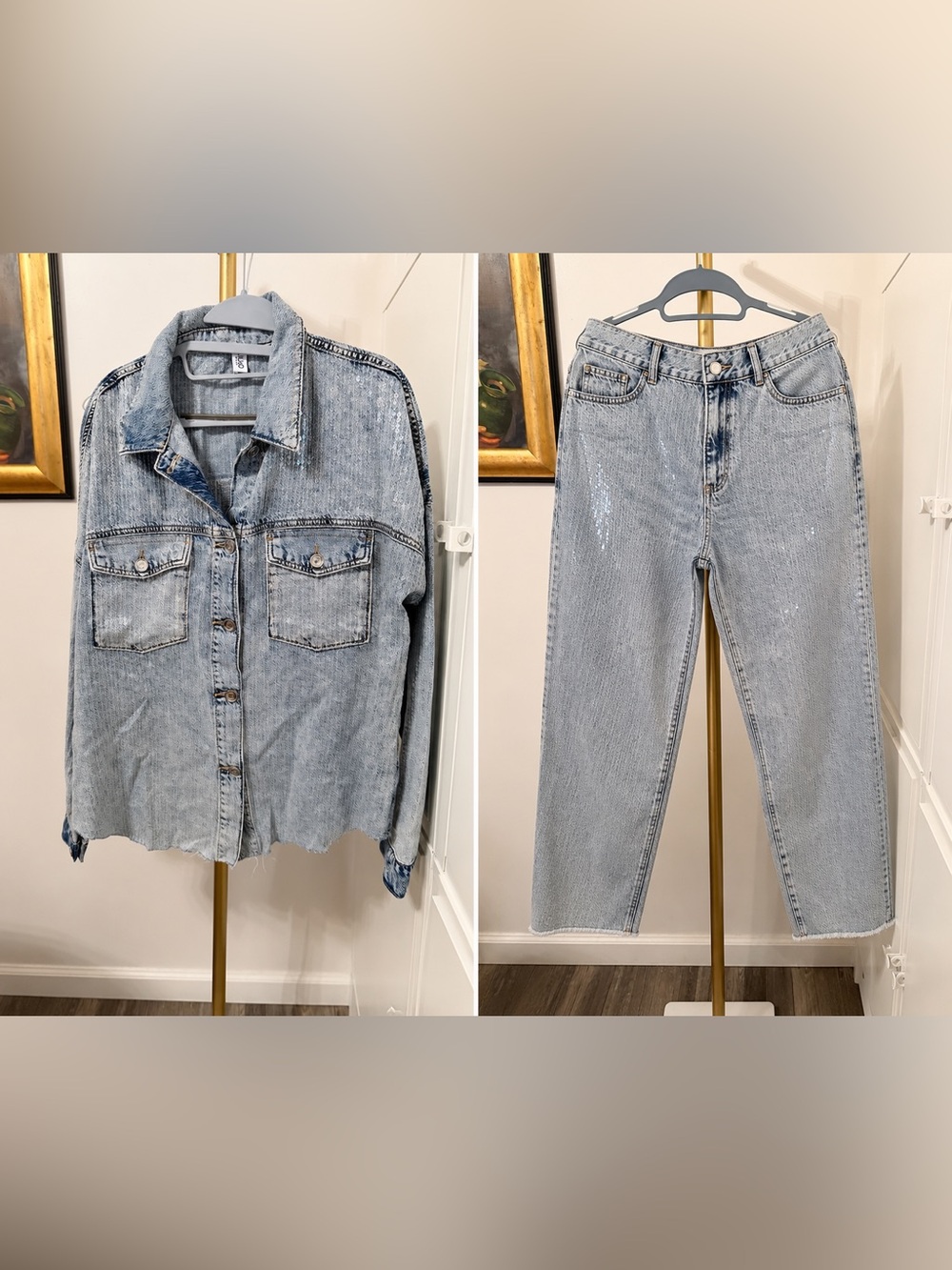 Liu Jo Milano sequin Denim shirt and matching jeans set